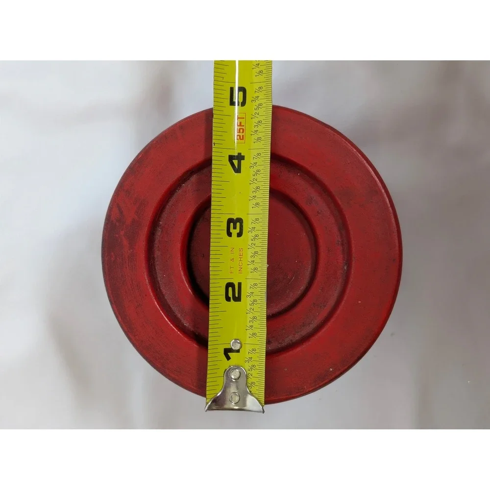 Vintage Red Ceramic Pillar Candle Holder Stand Japan 4